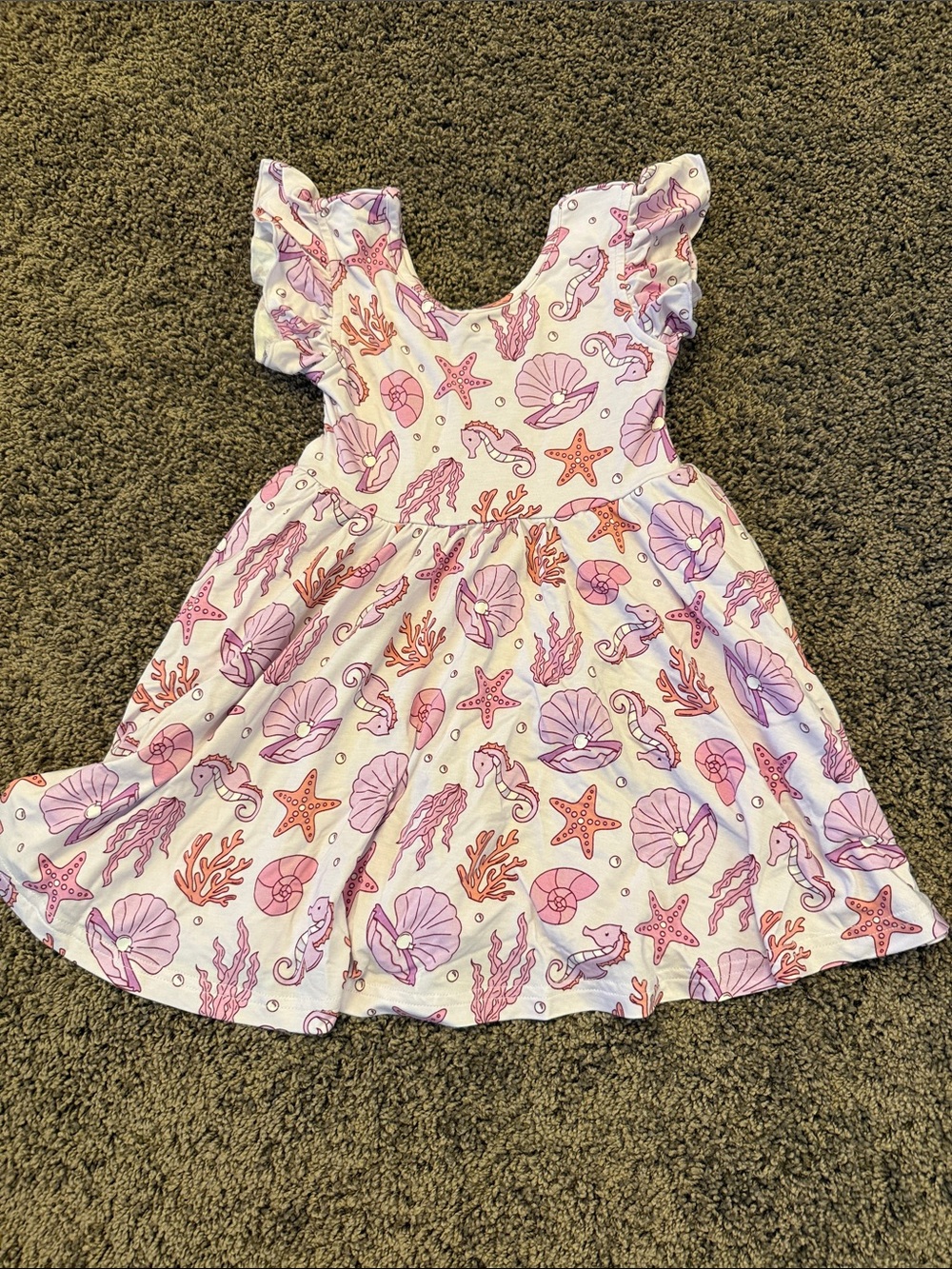 NWOT CADEN LANE Bamboo flutter sleeves dress In Tiny Tides Pink -2T